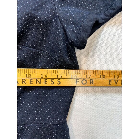 Talbots Women's Wool Blend A-Line Dress Polka Dot Size 4 Navy Blue Short Sleeve - Picture 8 of 12